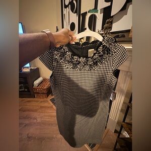 Taylor Black and White Houndstooth Dress